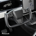 [Real Carbon Fiber] Yoke Steering Wheel Cover Overlay Plate Panel For Model S/X (2021+)