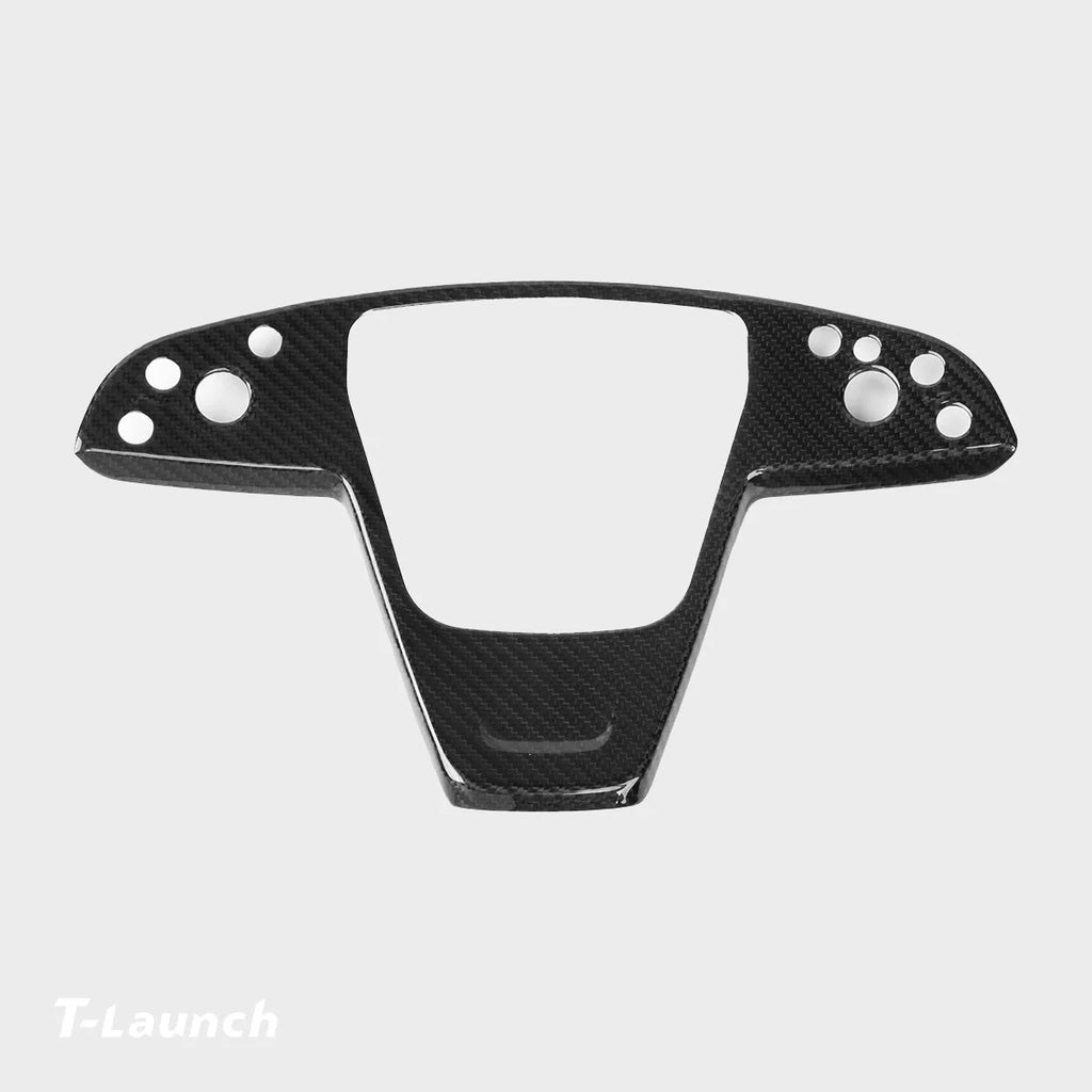[Real Carbon Fiber] Yoke Steering Wheel Cover Overlay Plate Panel For Model S/X (2021+)