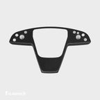[Real Carbon Fiber] Yoke Steering Wheel Cover Overlay Plate Panel For Model S/X (2021+)