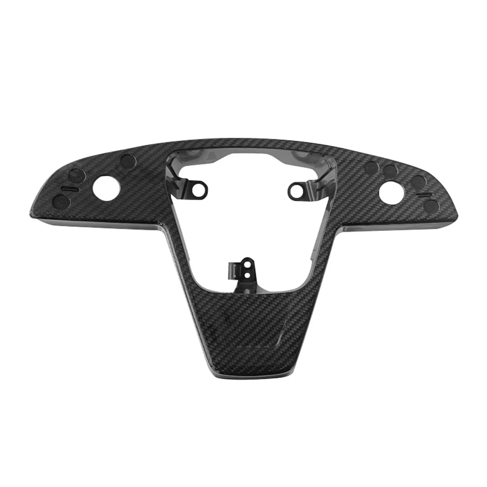 [Real Carbon Fiber] Yoke Steering Wheel Cover Replacement Overlay Plate Panel For Model S/X (2021+)