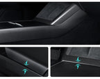 Real Dry Carbon Fiber Center Console Combo Side Panel & Charging Pad Overlay for Model 3 Highland & New Model Y