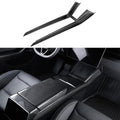 Real Dry Carbon Fiber Center Console Combo Side Panel & Charging Pad Overlay for Model 3 Highland & New Model Y