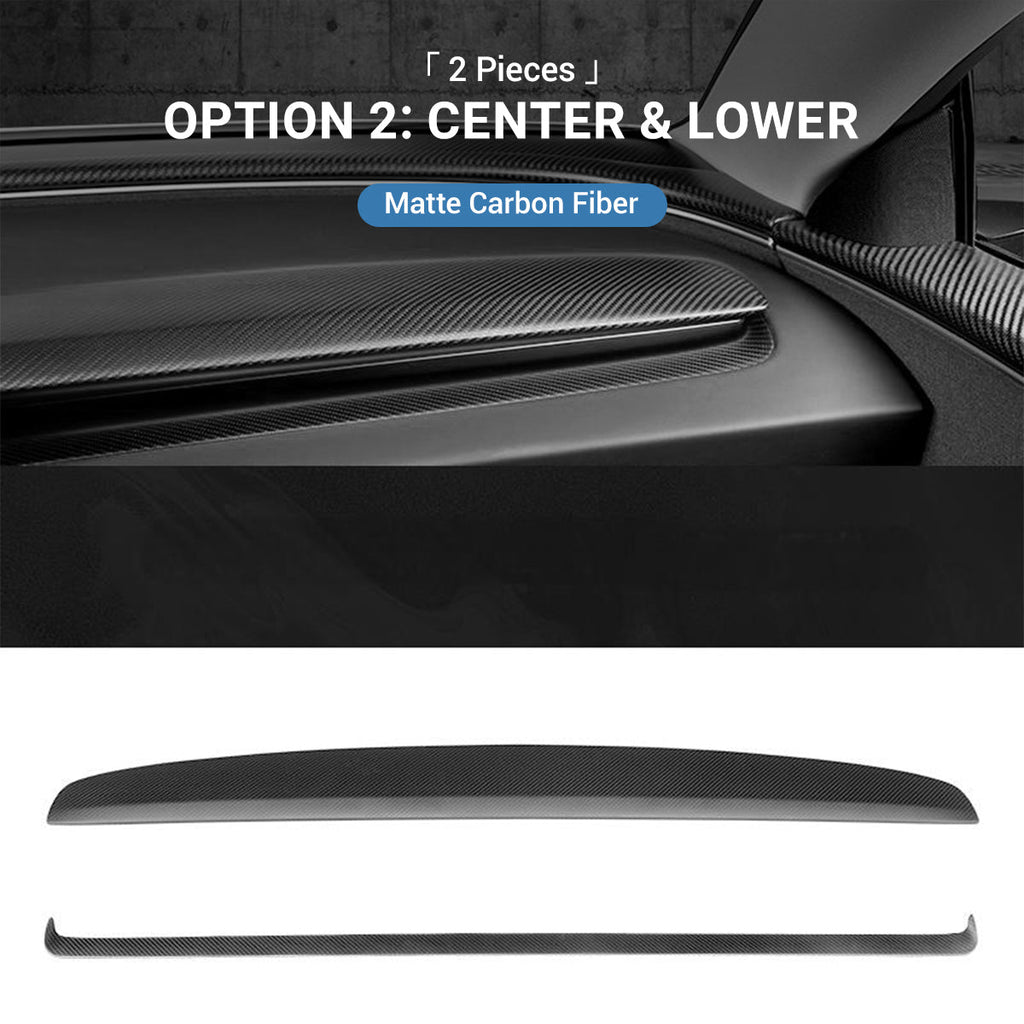 Miroken Real Dry Carbon Fiber Dashboard Cover Overlay for Model 3 Highland / Model Y Juniper