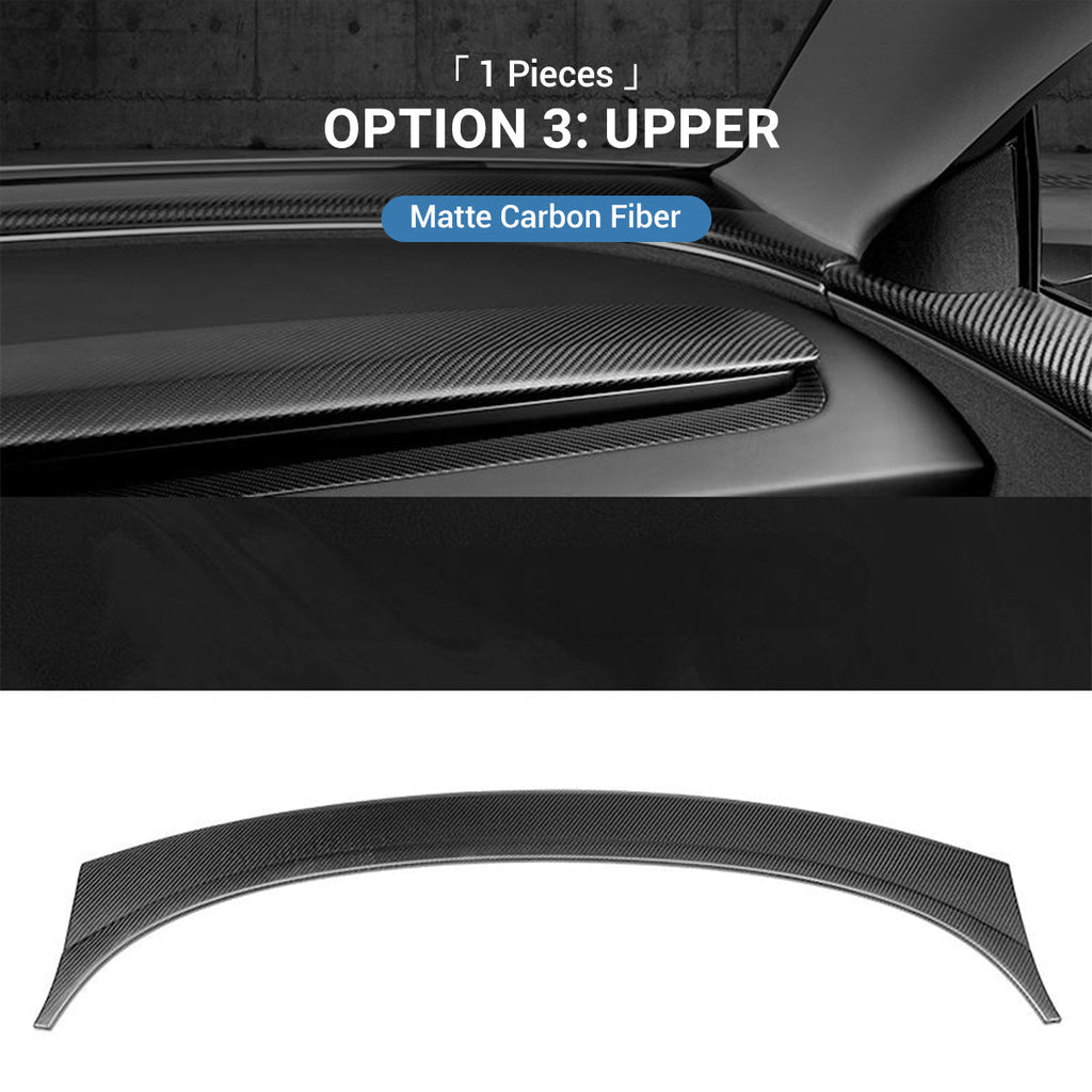 Miroken Real Dry Carbon Fiber Dashboard Cover Overlay for Model 3 Highland / Model Y Juniper