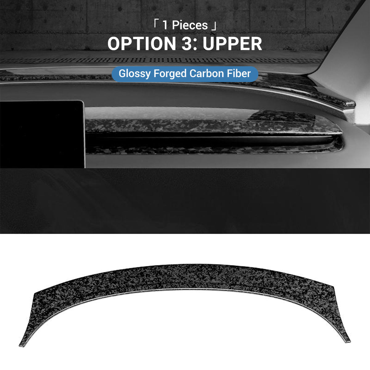 Miroken Real Dry Carbon Fiber Dashboard Cover Overlay for Model 3 Highland / Model Y Juniper