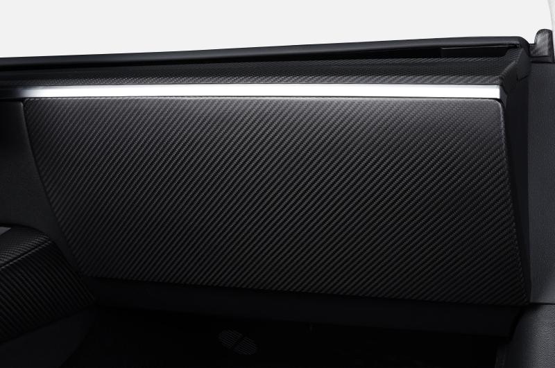 Real Dry Carbon Fiber Glove Box Cover Overlay for Model Y / 3