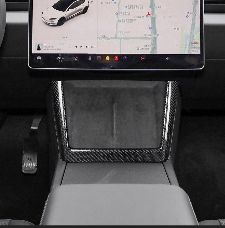 Real Dry Carbon Fiber Wireless Charging Frame for New Model Y & Model 3 Highland
