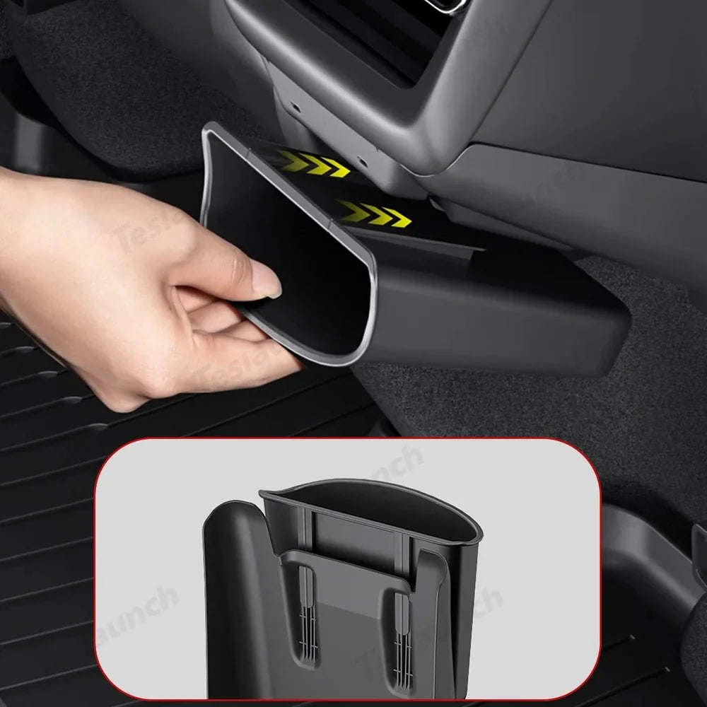 Rear Center Console Kick Guard & Storage Box for Tesla Model Y Juniper 2025+ / Model 3 Highland 2024+