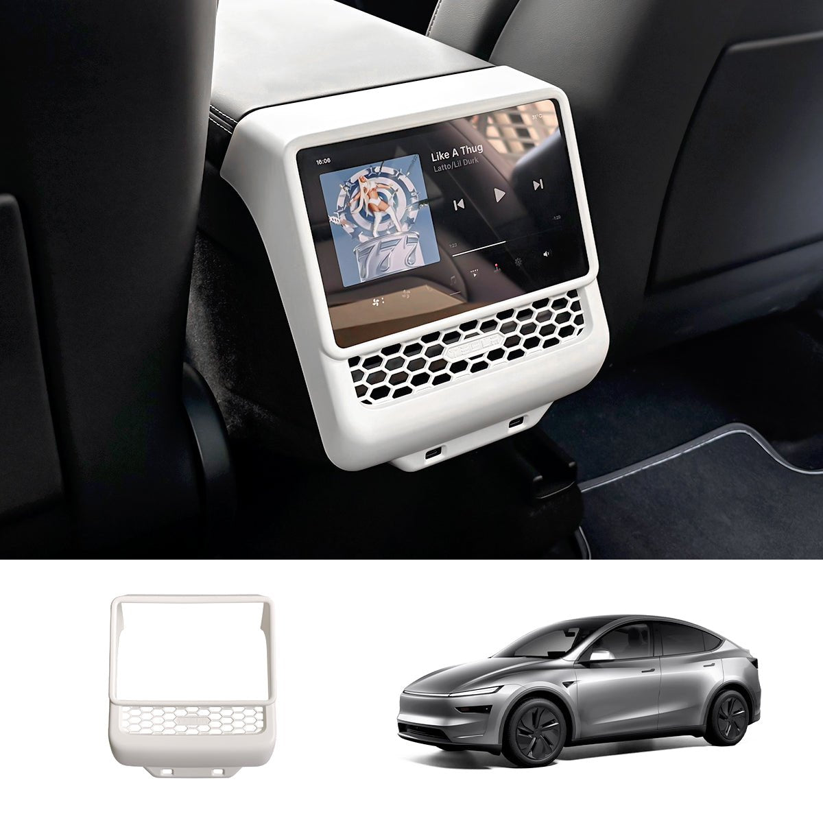 Rear Center Console Vent & Kick Panel Cover for Tesla Model Y Juniper 2025+