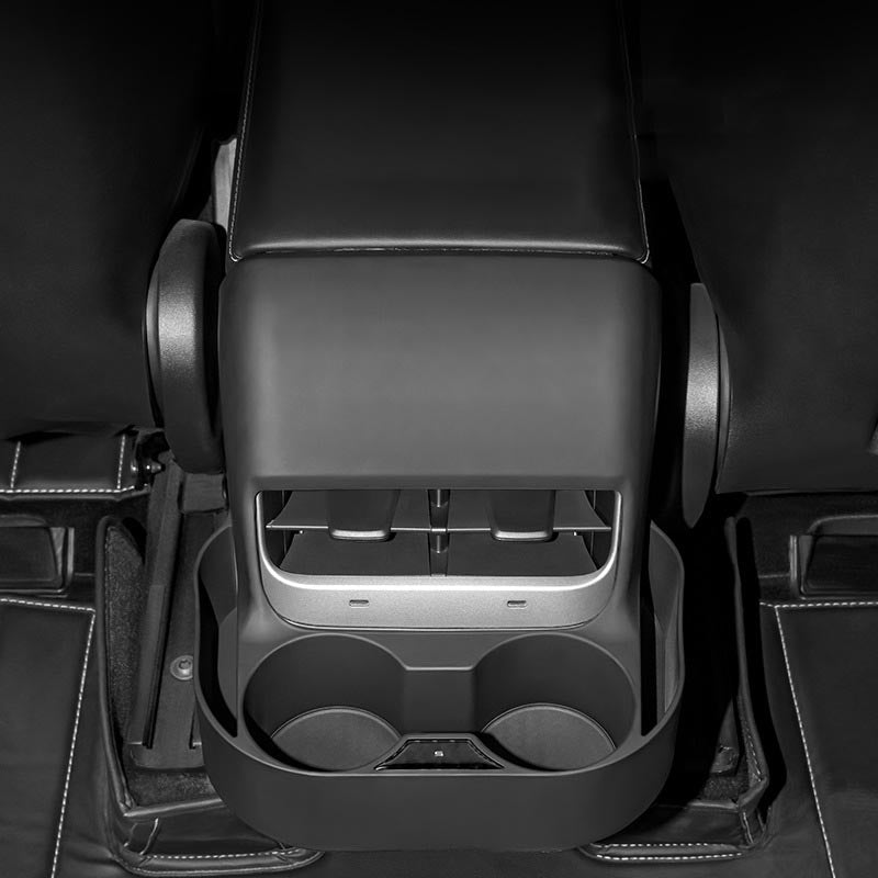 Rear Exhaust Cup Holder Storage Box for Tesla Model 3 (2017-2023) / Model Y (2020-2024)