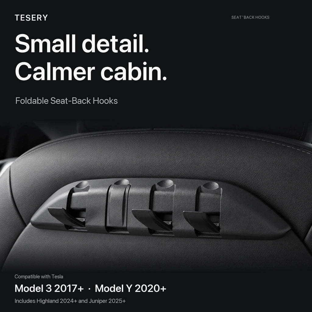 Rear Seat Back Hooks & Organizer for Tesla Model 3/Y | Miroken
