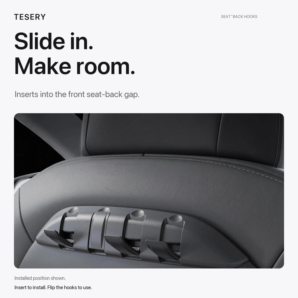 Rear Seat Back Hooks & Organizer for Tesla Model 3/Y | Miroken