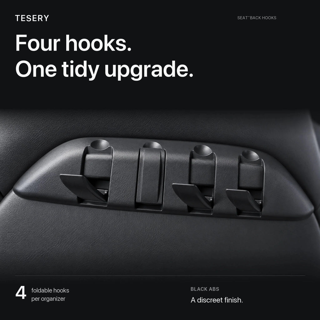 Rear Seat Back Hooks & Organizer for Tesla Model 3/Y | Miroken