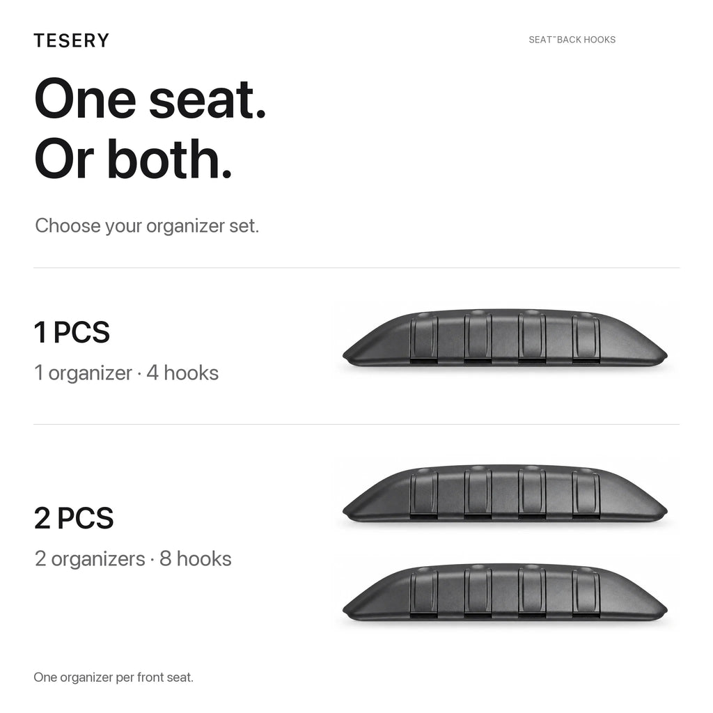 Rear Seat Back Hooks & Organizer for Tesla Model 3/Y | Miroken