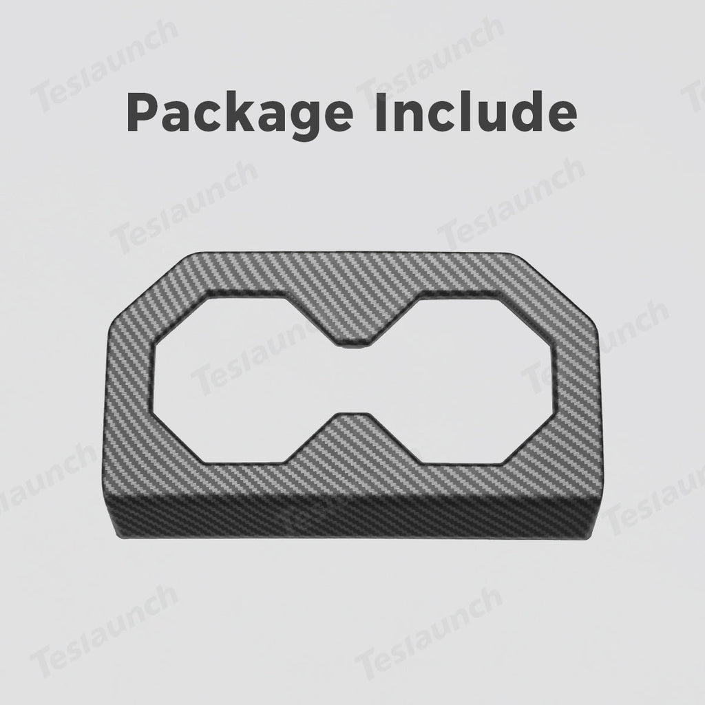 Rear Seat Cup Holder Frame Trim Cover (Carbon Fiber Pattern ABS) for Cybertruck