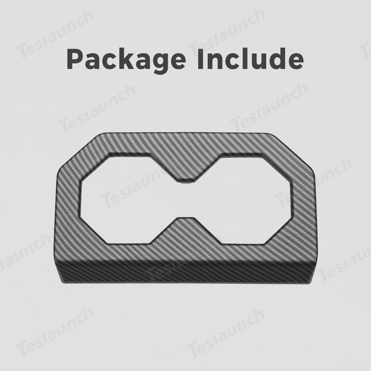 Rear Seat Cup Holder Frame Trim Cover (Carbon Fiber Pattern ABS) for Cybertruck