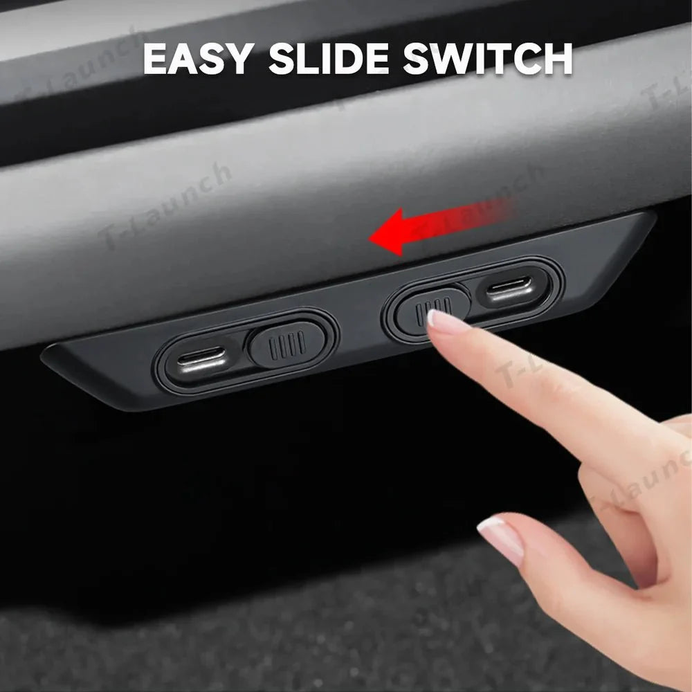 Rear Seat USB Port Protective Cover for Tesla Model Y Juniper 2025+ / Model 3 Highland 2024+