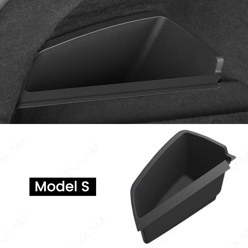 Rear Trunk Side Organizer Storage Box For Tesla model S 2023+