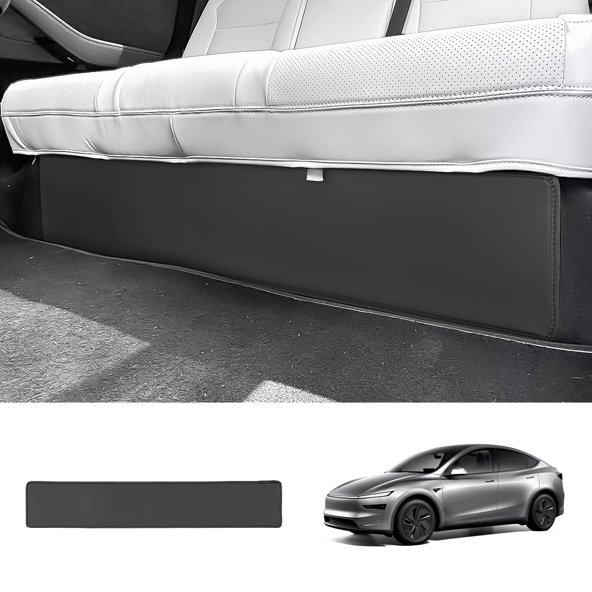 Rear Under-Seat Kick Guard – Nappa Leather Protector for Tesla Model Y Juniper 2025+
