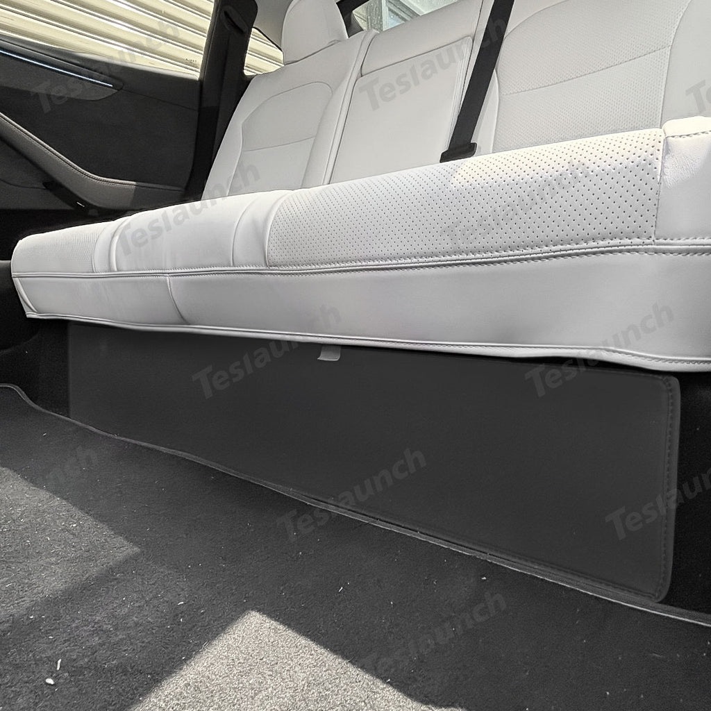 Rear Under-Seat Kick Guard – Nappa Leather Protector for Tesla Model Y Juniper 2025+