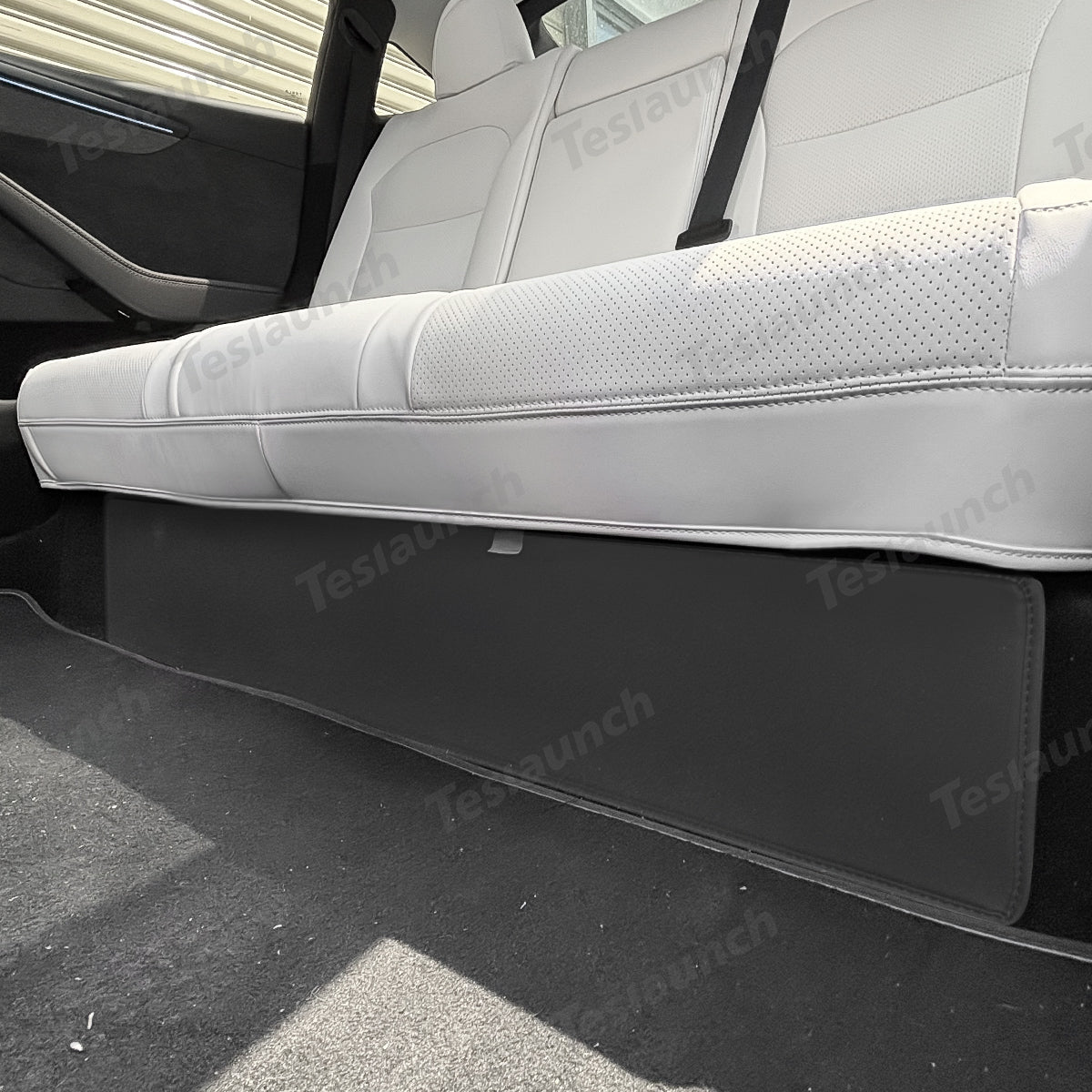 Rear Under-Seat Kick Guard – Nappa Leather Protector for Tesla Model Y Juniper 2025+