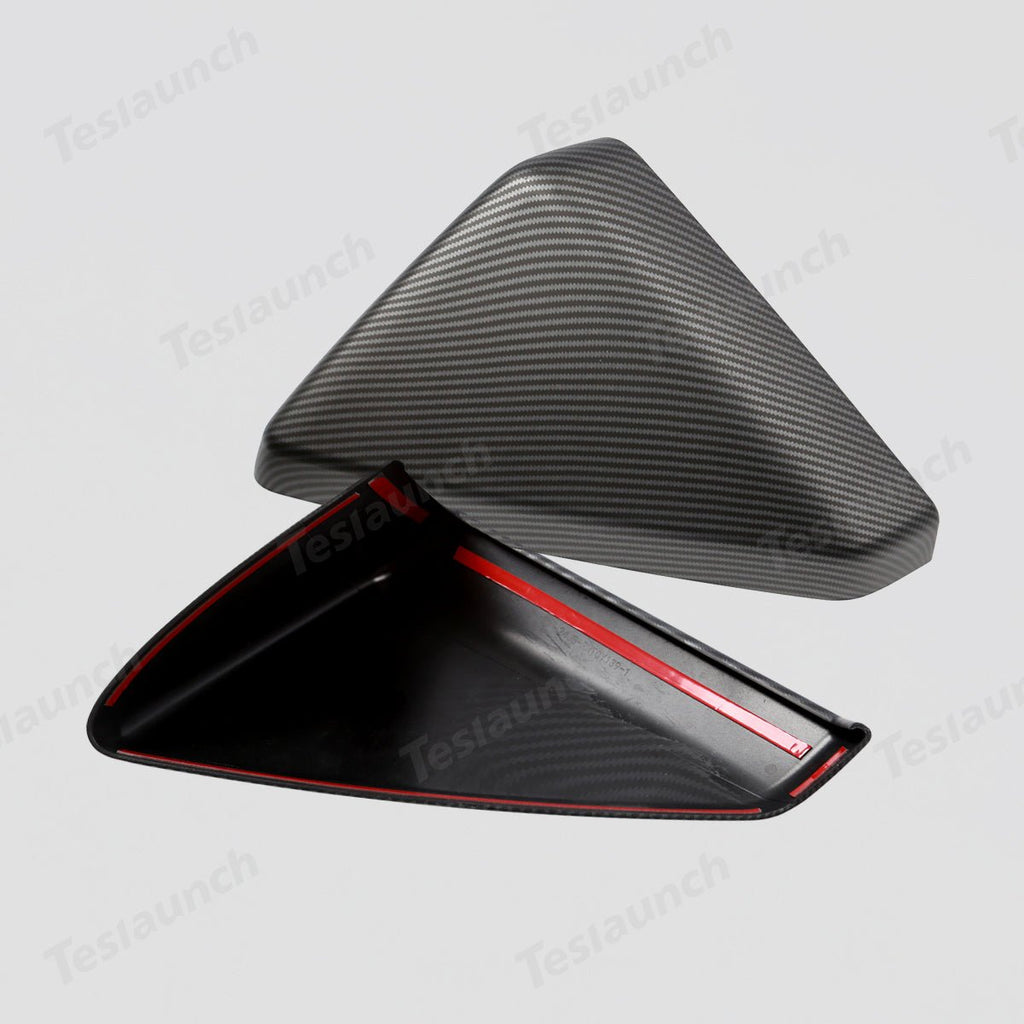 Rear View Mirror Covers (Carbon Fiber Pattern ABS) (1 Pair) for Tesla Cybertruck