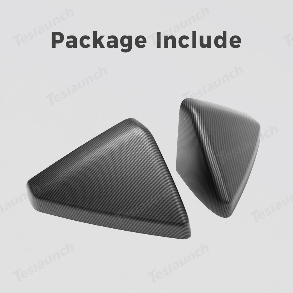 Rear View Mirror Covers (Carbon Fiber Pattern ABS) (1 Pair) for Tesla Cybertruck
