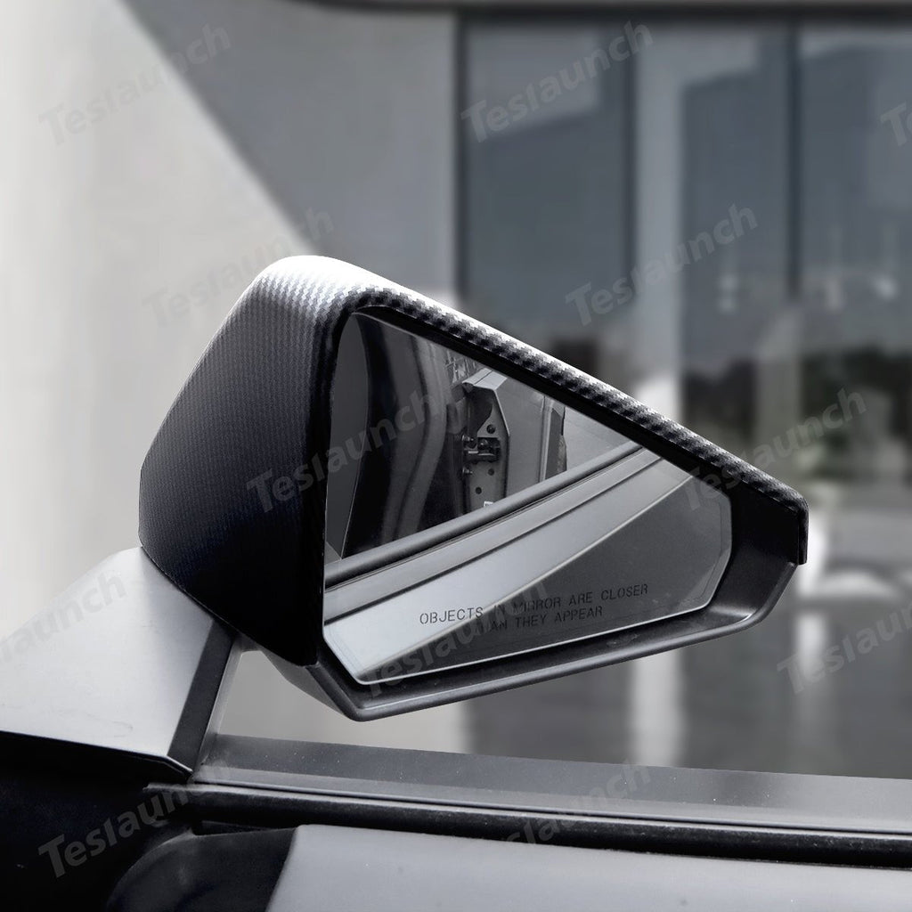 Rear View Mirror Covers (Carbon Fiber Pattern ABS) (1 Pair) for Tesla Cybertruck