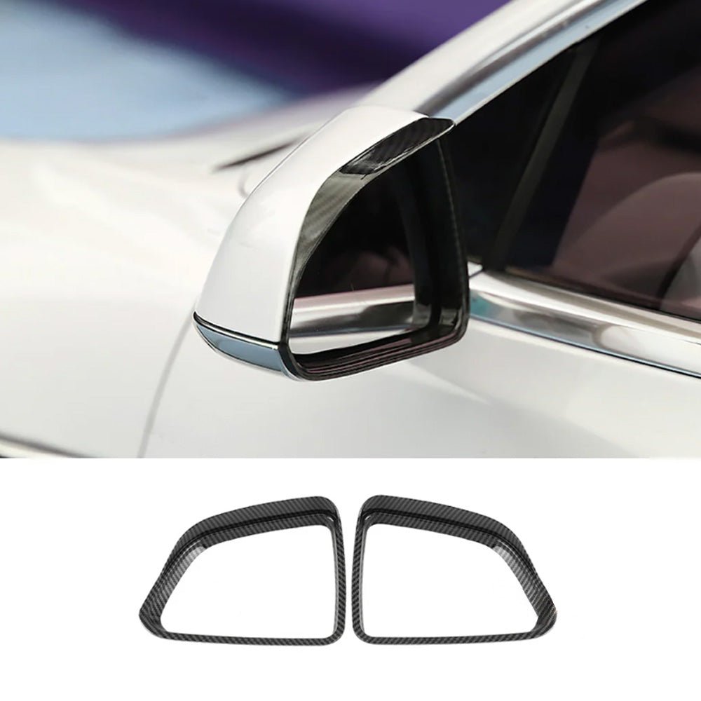 Rear View Mirrors Rain Guard (Carbon Fiber Pattern ABS) for Tesla Model 3/Y (2 Pcs)