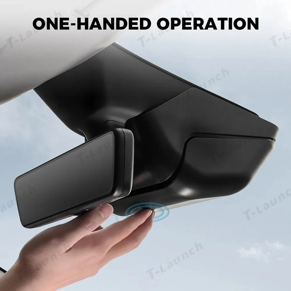 Rearview Mirror Hidden Sunglasses Holder & Storage Box for Tesla Model Y Juniper 2025+