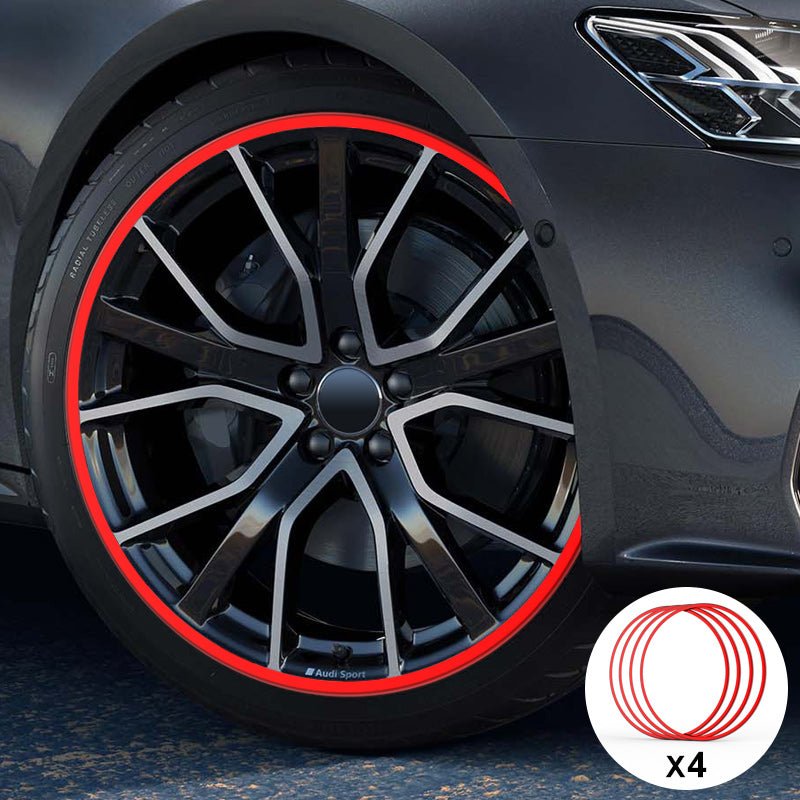 Red Aluminum Alloy Wheel Rim Protector- Fits All Cars
