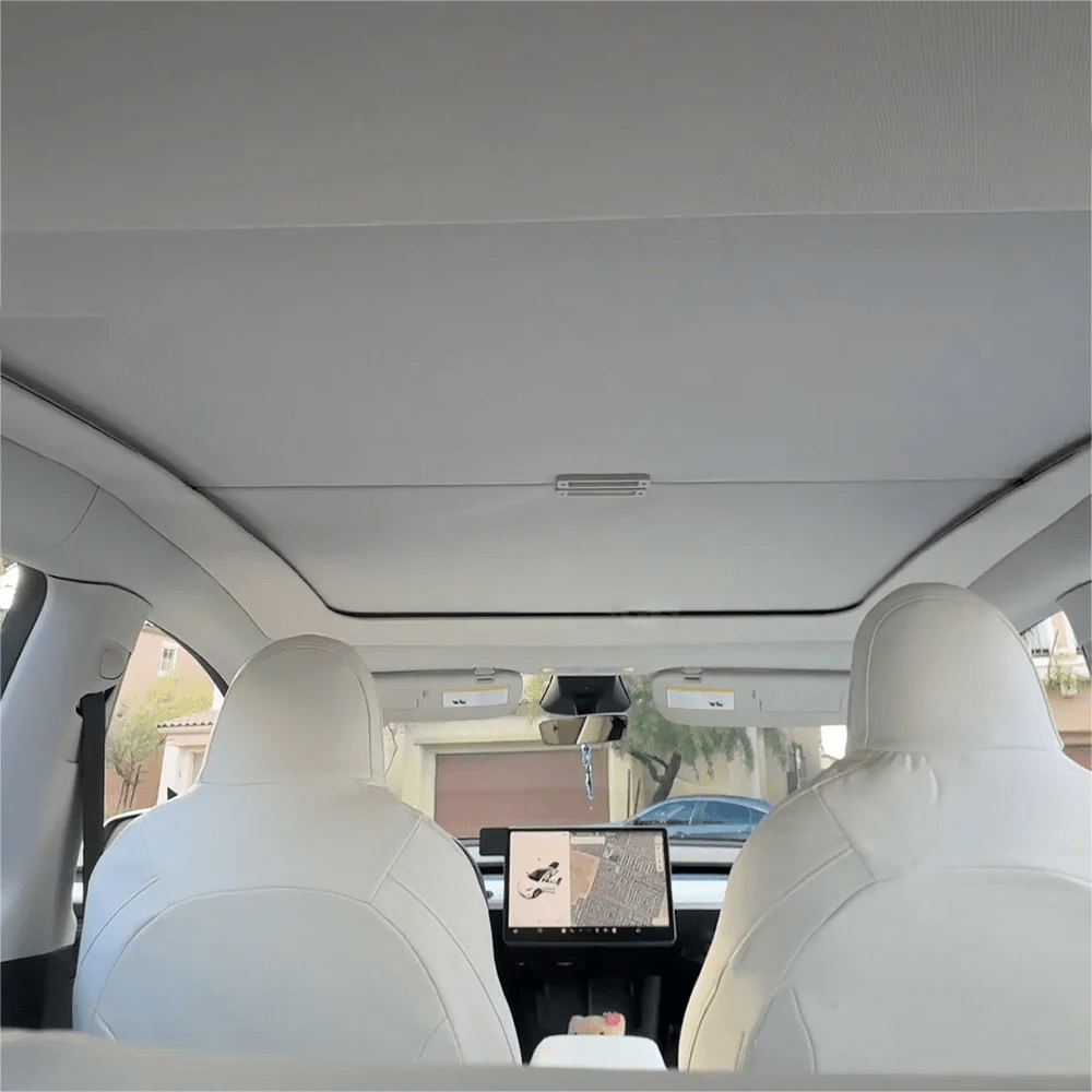 Retractable Roof Sunshade for Tesla Model 3/Y - Roll Fabric Style