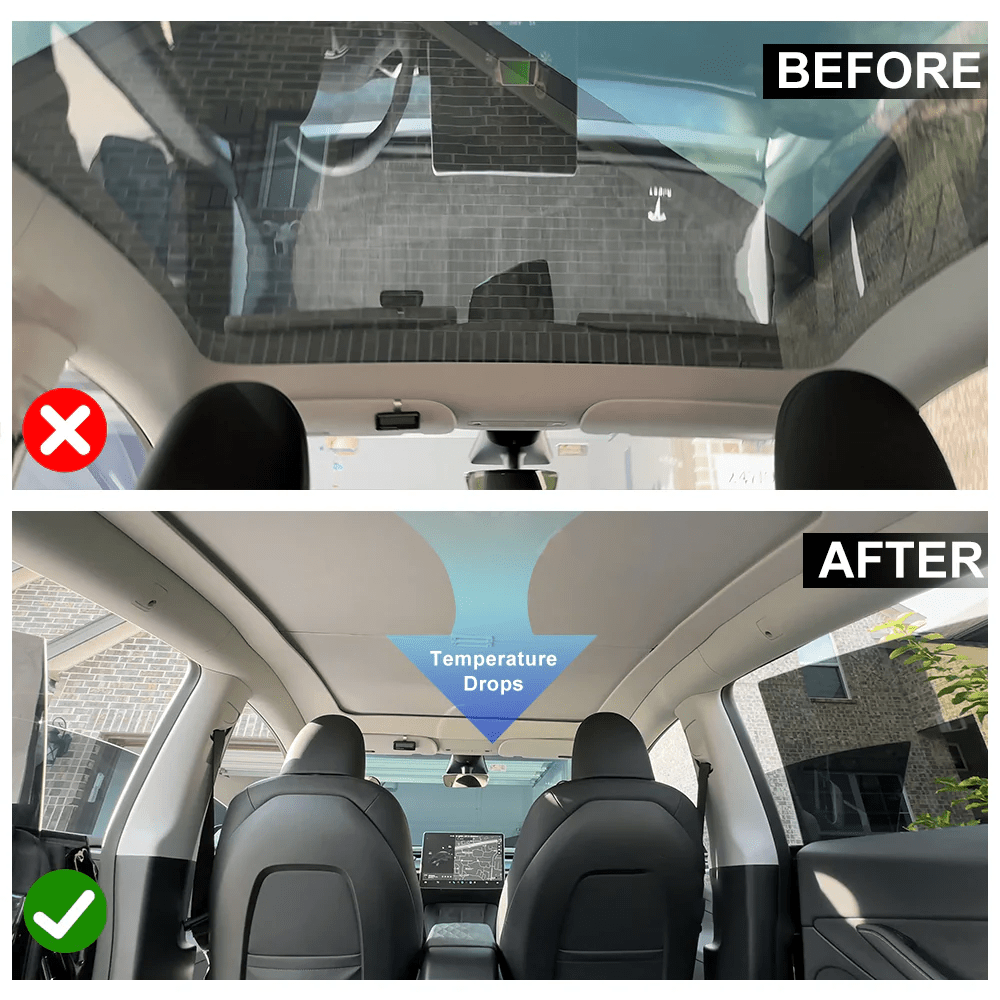 Retractable Roof Sunshade for Tesla Model 3/Y - Roll Fabric Style