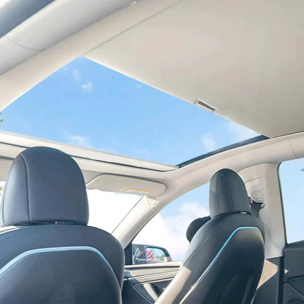 Retractable Roof Sunshade for Tesla Model 3/Y - Roll Fabric Style