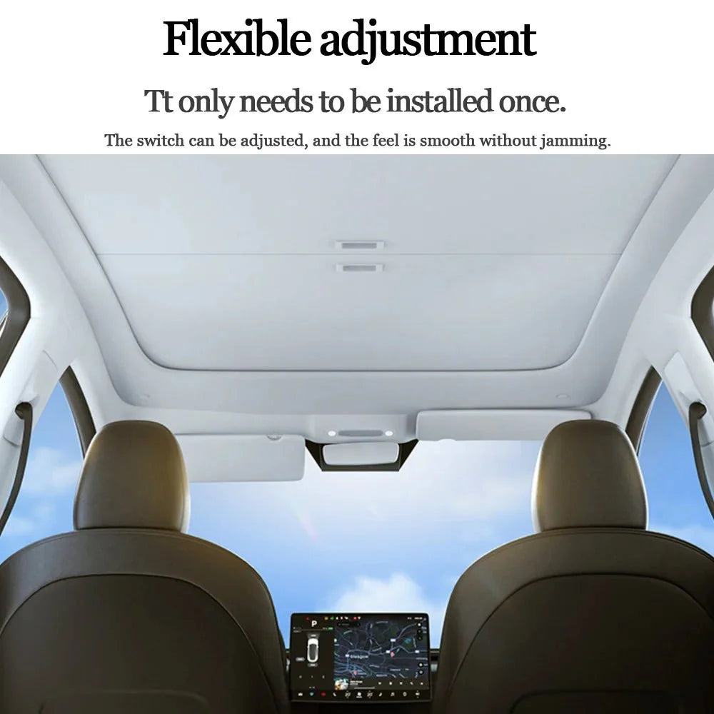Retractable Roof Sunshade for Tesla Model 3/Y - Roll Fabric Style