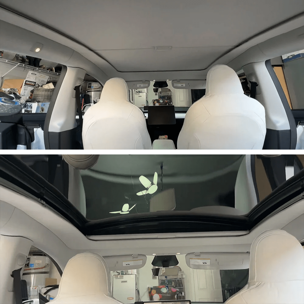 Retractable Roof Sunshade for Tesla Model 3/Y - Roll Fabric Style