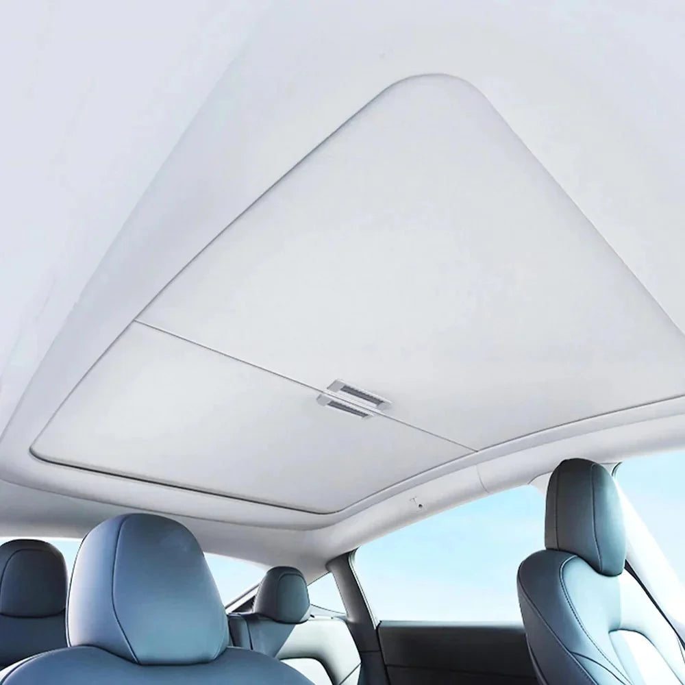 Retractable Roof Sunshade for Tesla Model 3/Y - Roll Fabric Style