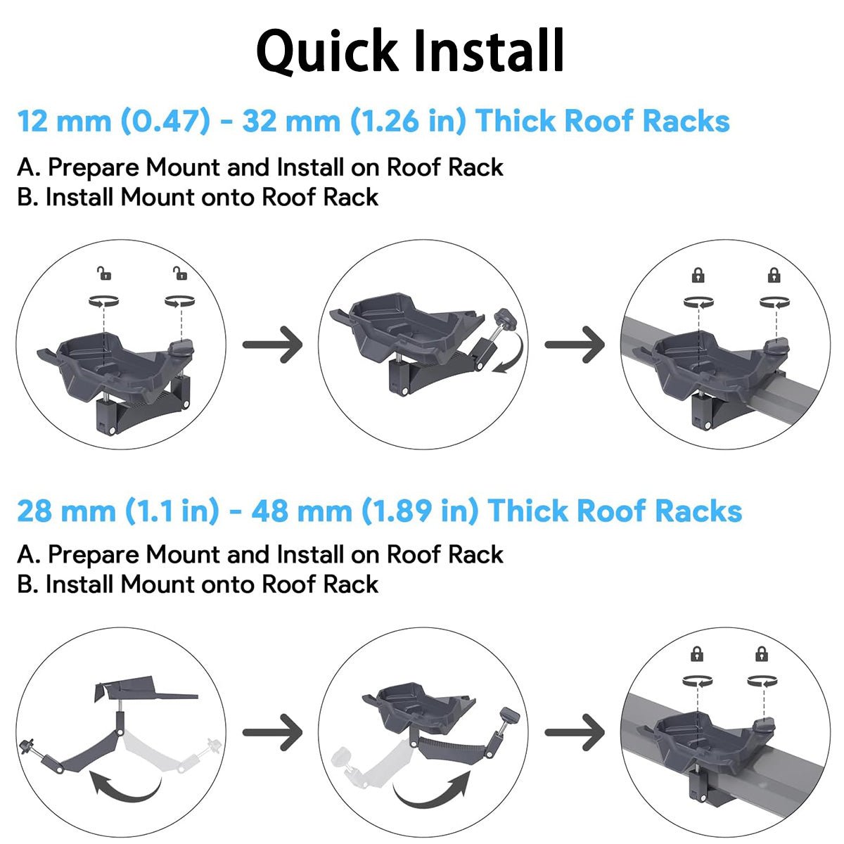 Roof Rack Mobility Square Pole Mount for Starlink Mini