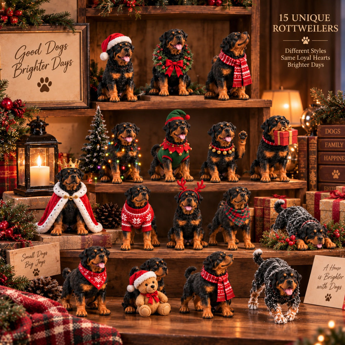 Rottweiler Advent Calendar 2026 - 24 Rottweiler Figurines