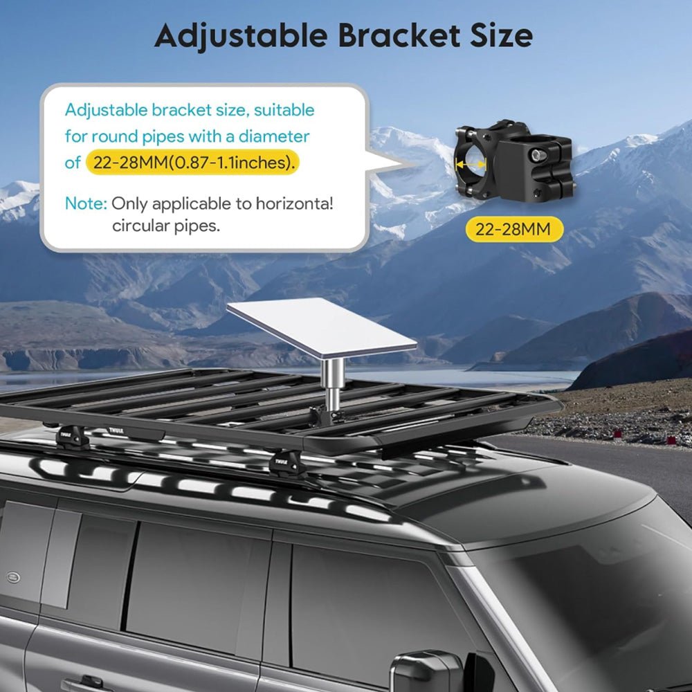 Round Tube Roof Rack Mount for Starlink Mini – Fits All Cars