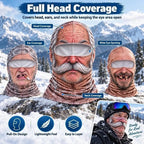 ❤️Old Man Ski Winter Face Mask 3D Funny Realistic Face Balaclava Party Gear