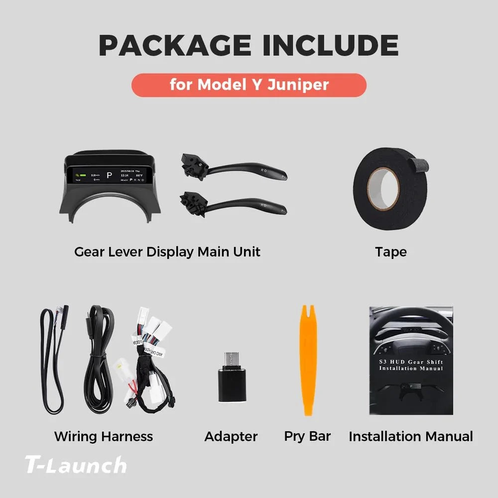 S3 HUD Gear Shift Stalk Kit for Tesla Model Y Juniper 2025+ / Model 3 Highland 2024+