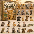 Savanna Animals Advent Calendar 2026 - 24 Acrylic Savanna Animal Hangers