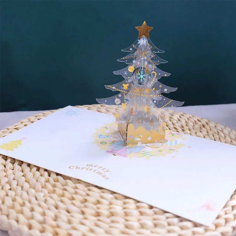 Pop Up Christmas Tree Card - 3D Merry Christmas Greeting Card