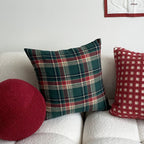 Red Green Plaid Christmas Throw Pillow