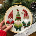 Christmas Embroidery Kit | Winter Snowy Village Pattern | Beginner Craft Set with Hoop & Threads