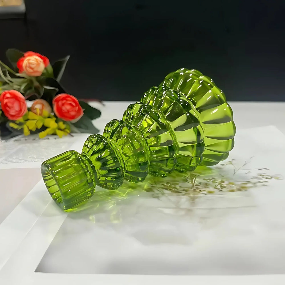 Christmas Tree Glass Candle Holder | 3pcs Set
