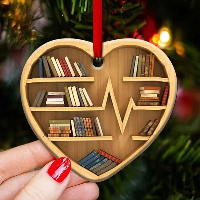 Book Lovers Heart Ornament