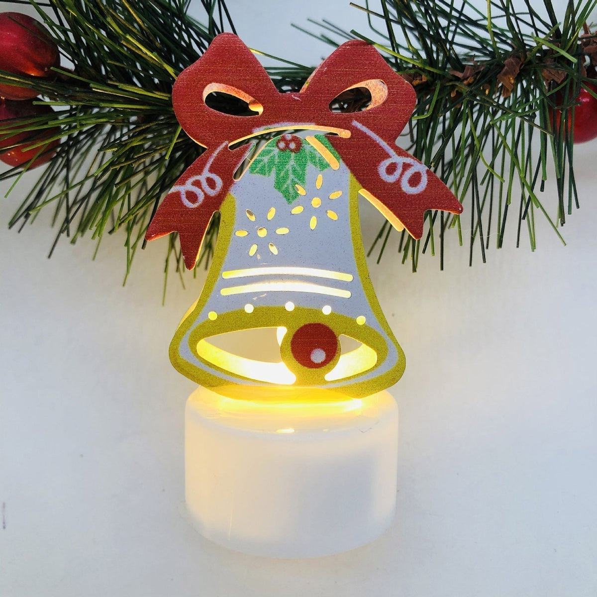 Electronic LED Christmas Candle Lamps - Set of 10 – Adorable Santa, Snowman & Tree Night Lights for Festive Home, Party, & Garden Décor
