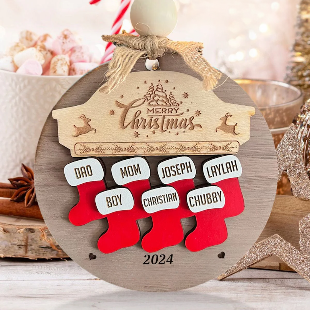 Christmas Ornament in Personalized Wood Design